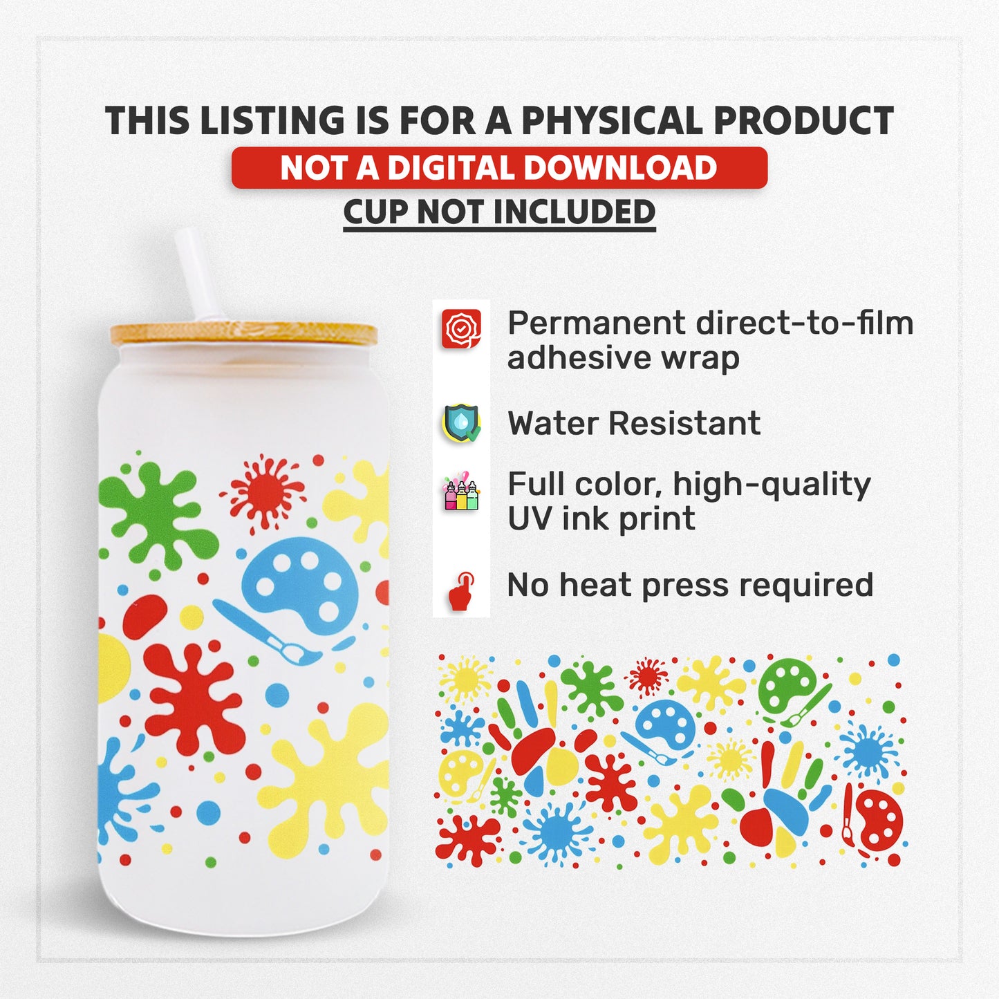 Autism Awareness - 16oz UVDTF Beer Can Glass Wrap