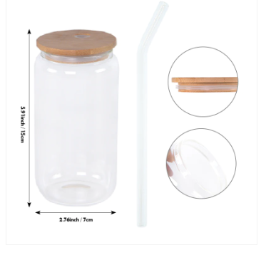 25pcs or 50pcs - 16oz Clear Sublimation Glass Can