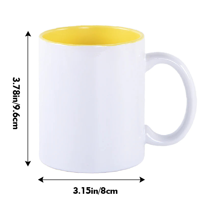 36pcs - Sublimation Blanks Interior color and Exterior white 11oz Coffee Cup Ceramic Coffee Mugs