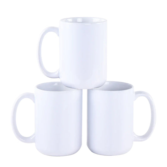 24pcs - Sublimation Blanks 15oz Coffee Cup White Ceramic Coffee Mugs