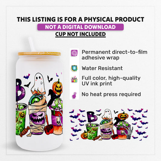 Halloween Boo - 16oz UVDTF Beer Can Glass Wrap