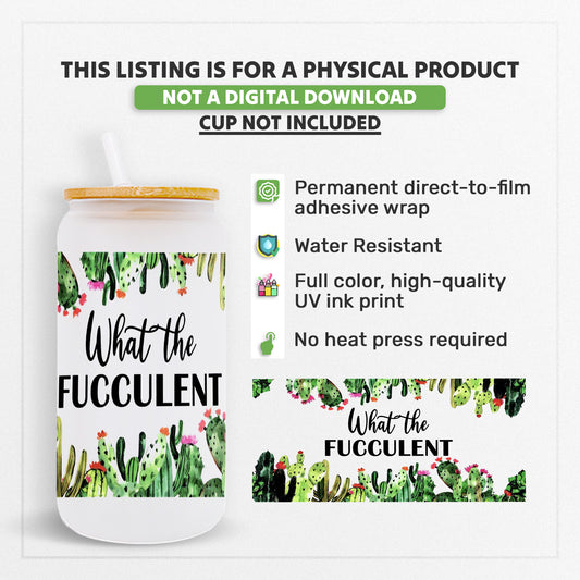 Succulent - 16oz UVDTF Beer Can Glass Wrap