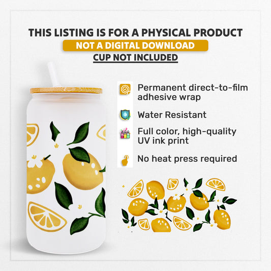 Lemon - 16oz UVDTF Beer Can Glass Wrap