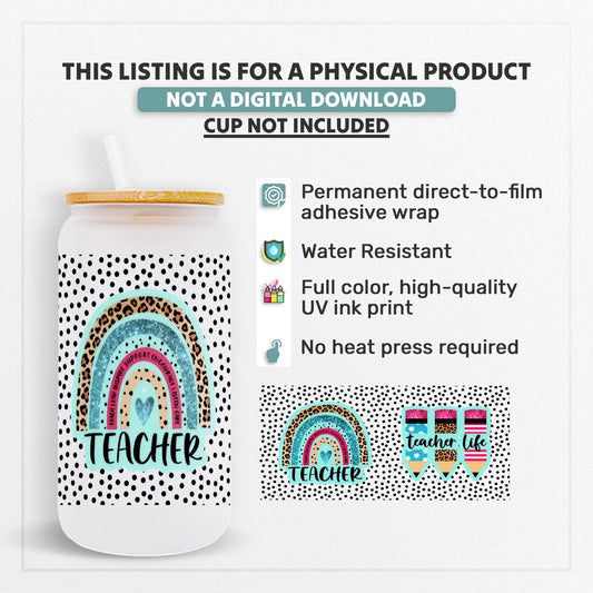 Teacher Life - 16oz UVDTF Beer Can Glass Wrap