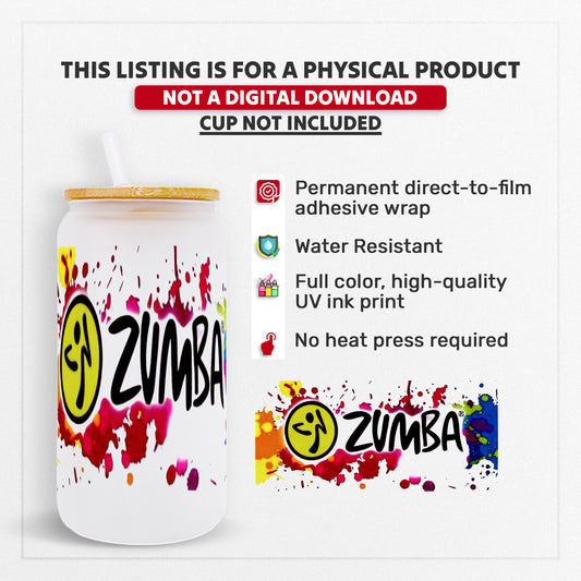 Zumba - 16oz UVDTF Beer Can Glass Wrap