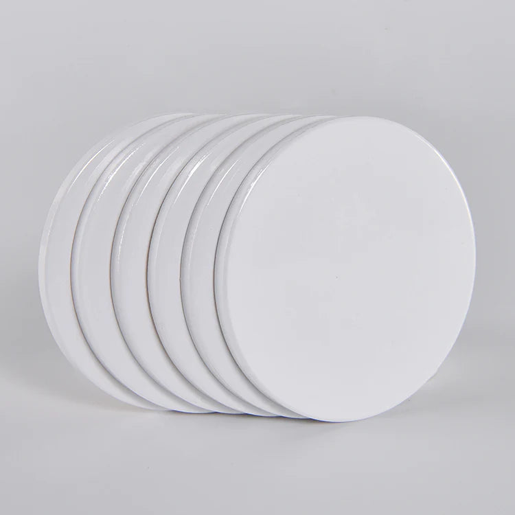 100pcs Round Sublimation White Ceramic Blank Coasters