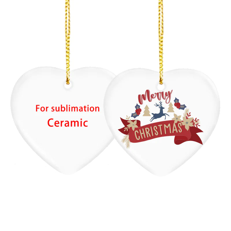 200 Pack Diy Sublimation Blank Ceramic Hanging Holiday Christmas Ornaments