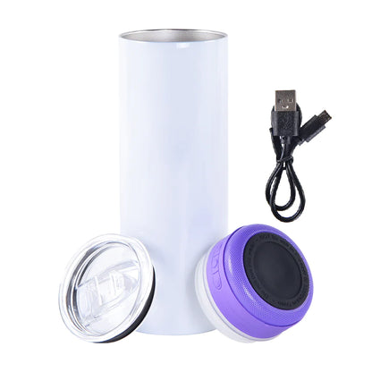 25pcs - 20oz Sublimation Blanks Tumbler With Bluetooth Speaker