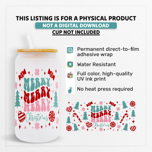 Christmas 14 - 16oz UVDTF Beer Can Glass Wrap