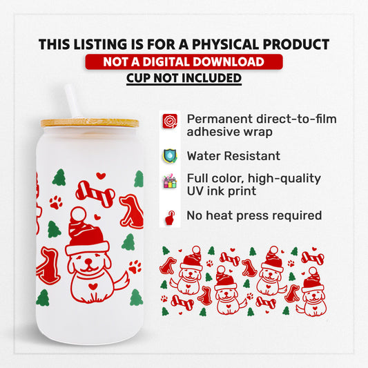 Christmas 15 - 16oz UVDTF Beer Can Glass Wrap