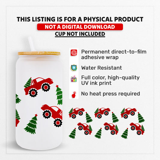 Christmas 4 - 16oz UVDTF Beer Can Glass Wrap