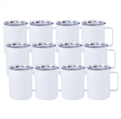 50pcs - 12oz Sublimation Coffee Mugs tumbler with handle