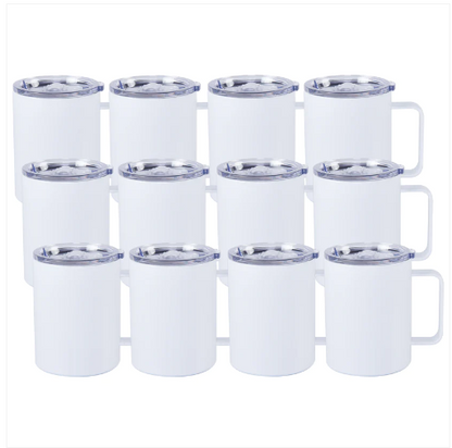 50pcs - 12oz Sublimation Coffee Mugs tumbler with handle