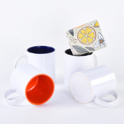 36pcs - Sublimation Blanks Interior color and Exterior white 11oz Coffee Cup Ceramic Coffee Mugs