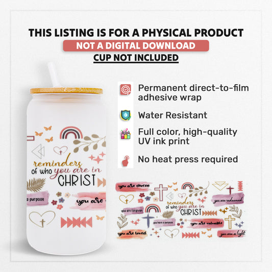 Christ Reminders - 16oz UVDTF Beer Can Glass Wrap