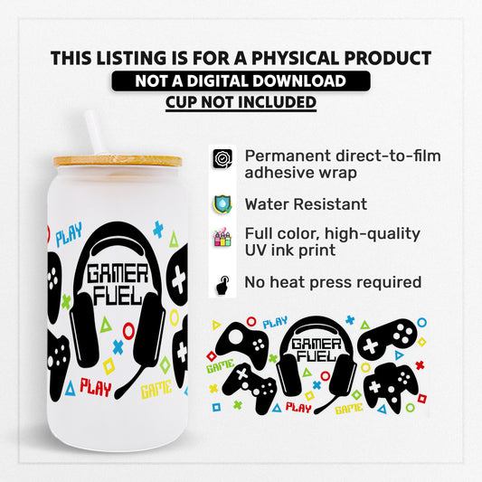 Gamer Fuel - 16oz UVDTF Beer Can Glass Wrap