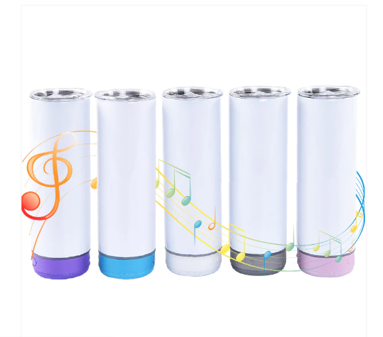 25pcs - 20oz Sublimation Blanks Tumbler With Bluetooth Speaker